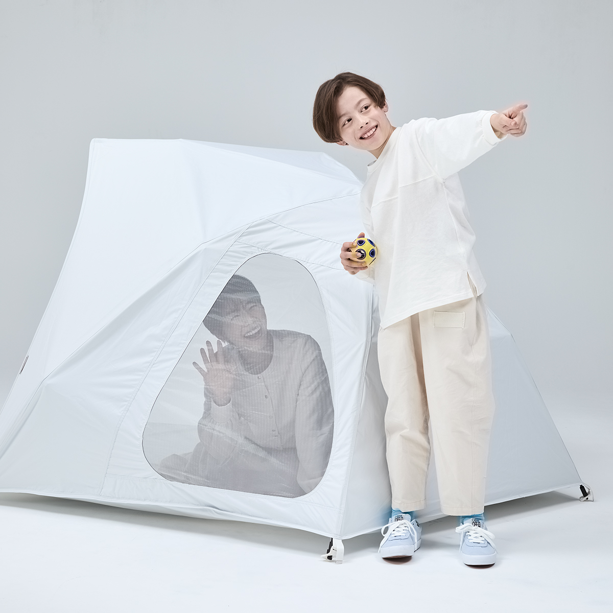 yocabito ヨカビト cocoon コクーン サンシェード ワンタッチテント 白 おしゃれ かわいい シンプル ブラックコーティング