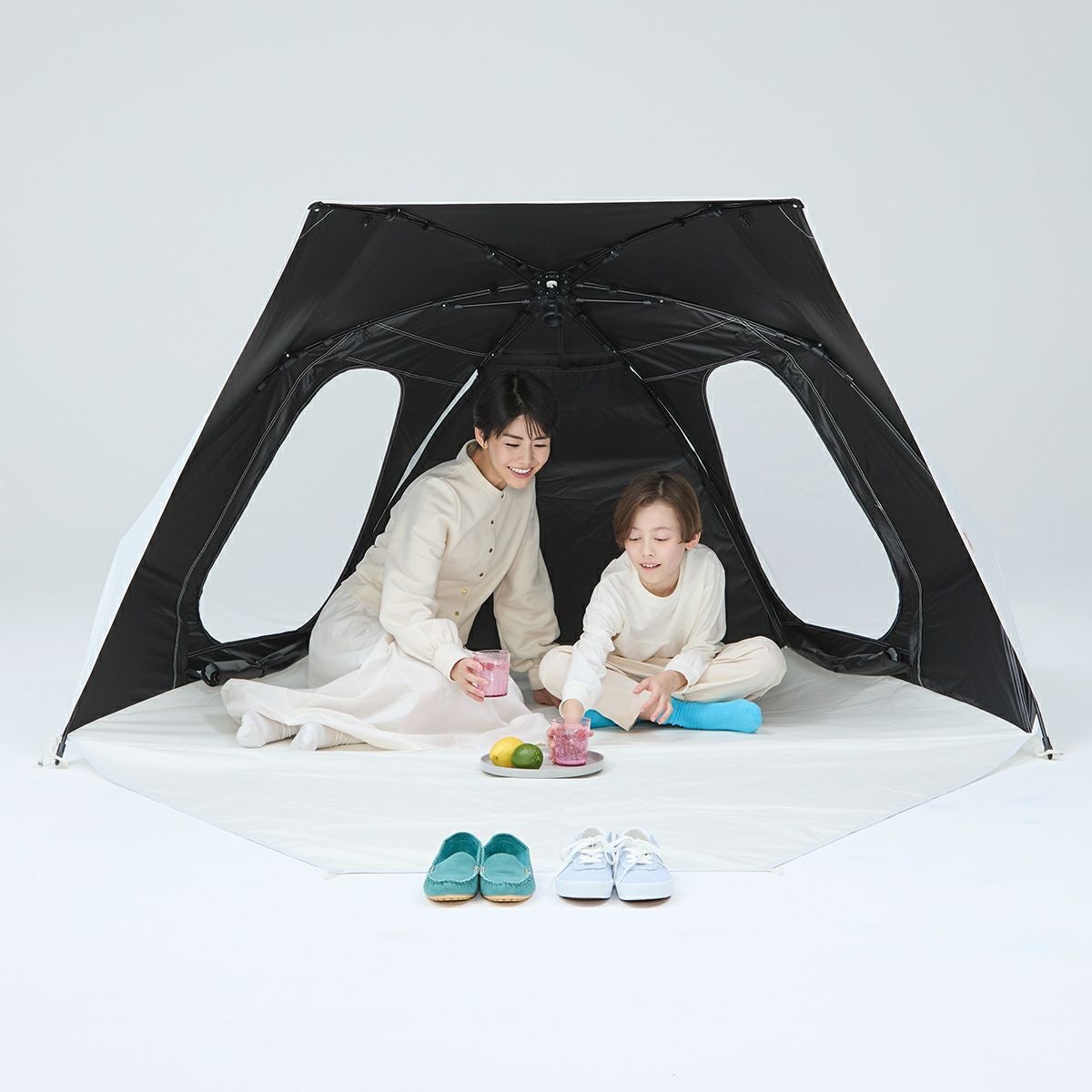 puuun　yocabito サンシェード　COCOON テント yocabito ワンタッチテント COCOON 白 遮熱 UVカット