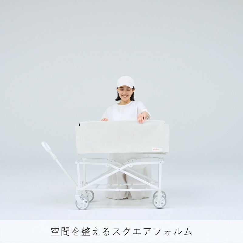 yocabito ヨカビト CANVAS 真っ白、シンプル、おしゃれなアウトドアキャリーワゴン